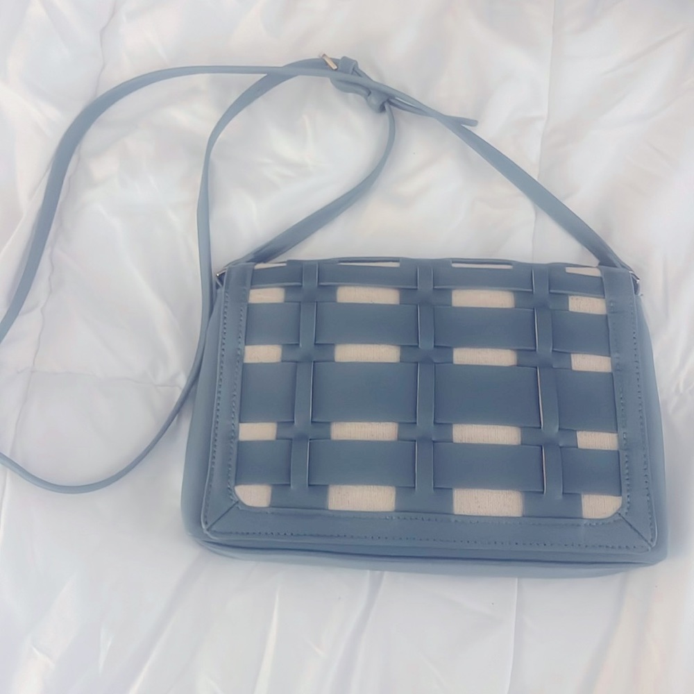 A New Day Light Blue Woven Bag